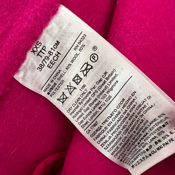 NWT Banana Republic Pink Wool Blend Double Faced Mid Length Top Coat - Picture 8 of 9